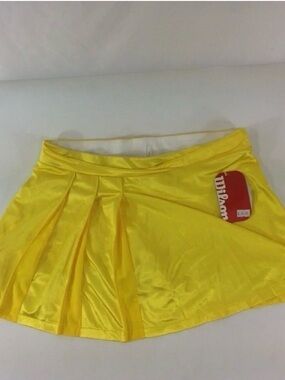 Wilson Bright Yellow Pleated Tennis Mini Skirt